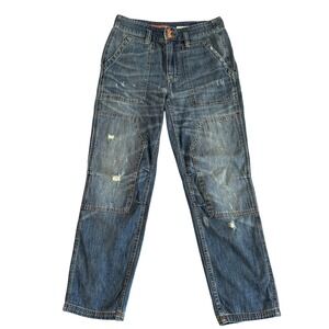 Pilcro Size 28 (30x28) Medium Wash Distressed Double Knee Straight Leg Jeans